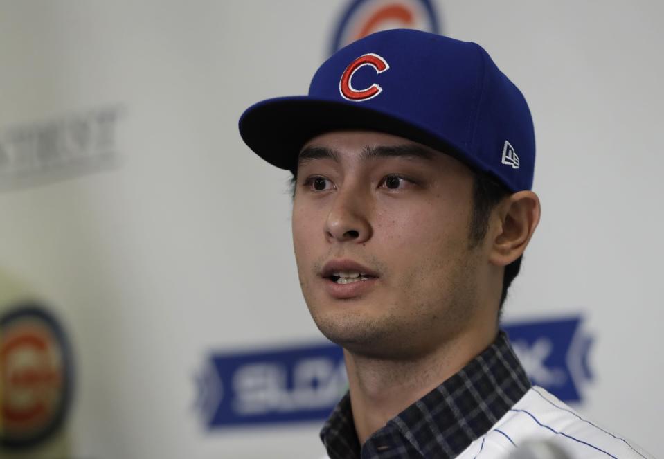 After months of waiting, Yu Darvish finally signed with the Cubs. (AP Photo/Carlos Osorio)