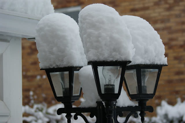 Lights with Snow Hats