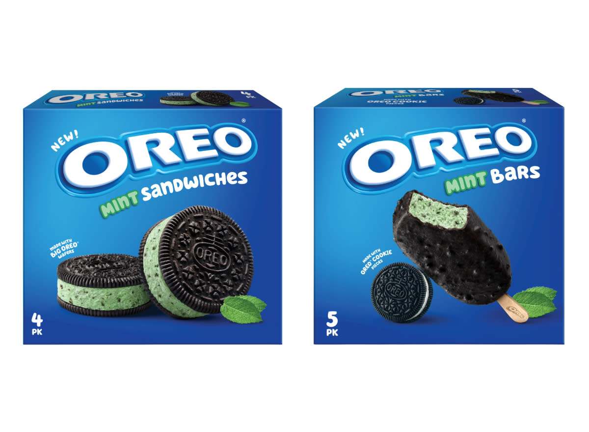 boxes of oreo mint sandwiches and bars