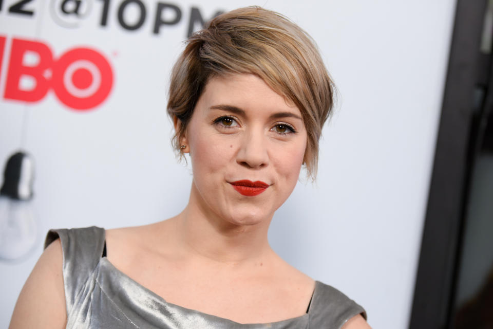 Alice Wetterlund arrives at the LA Premiere For Season 2 Of "The Silicon Valley" held at the El CapitanTheatre on Thursday, April 2, 2015, in Los Angeles. (Photo by Richard Shotwell/Invision/AP)