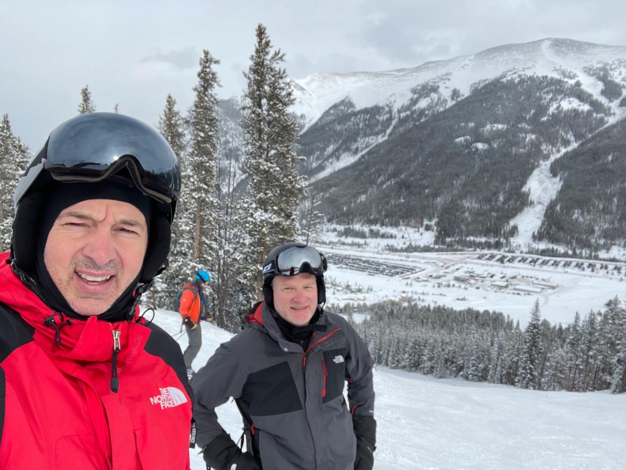 Friends Jon Bucciarelli, left, and Dr. Jason Kolb snapped this selfie on top of Copper Mountain before Kolb skied down the run. Kolb took a wrong turn and got into an accident that left him paralyzed from the waist down.