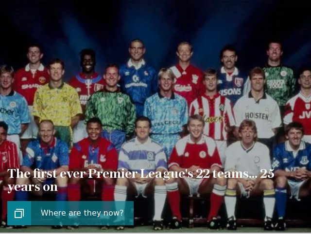 The first ever Premier League's 22 teams... 25 years on