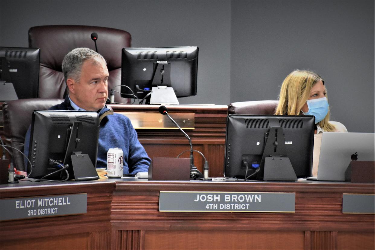 Williamson County board of education members Josh Brown and Jen Aprea represent Williamson County's 4th and 5th districts respectively. The two made opposite votes to remove the district's mask mandate on Nov. 15, 2021 in Franklin, Tenn.