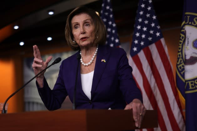 Speaker Pelosi Holds Her Weekly Press Conference On Capitol Hill - Credit: Getty Images