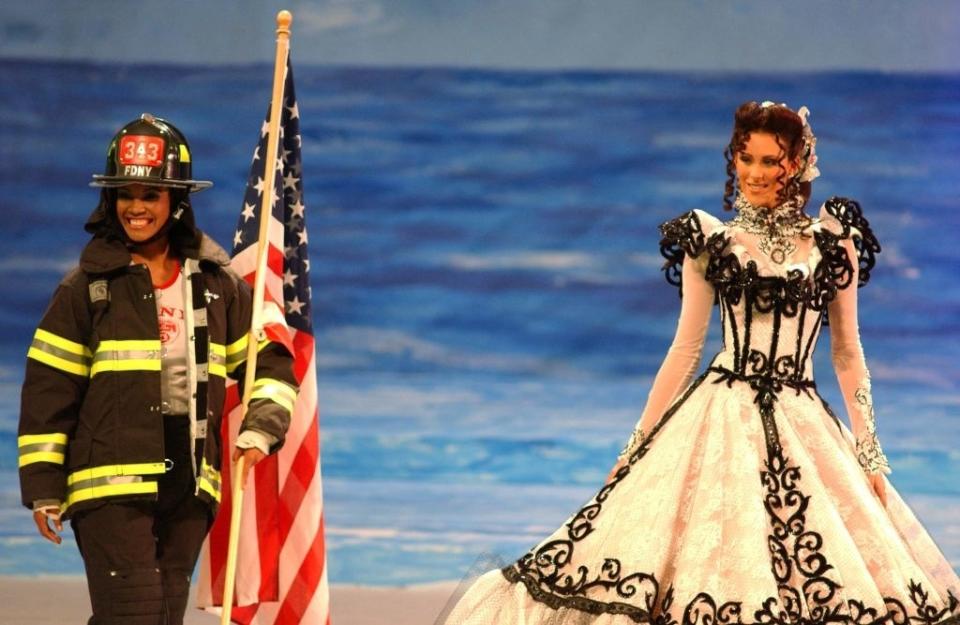 Miss USA as a firefighter