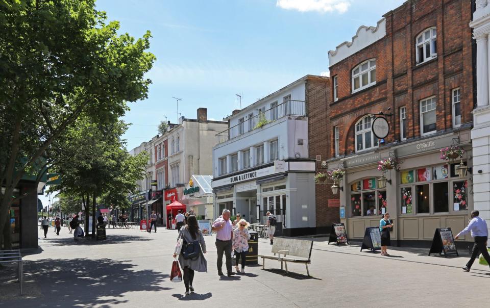 Shoppers in Sutton High Street, south London