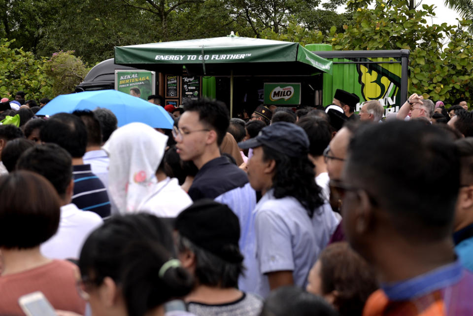 A Milo truck provided refreshments at the Prime Minister’s Raya Open House at Seri Perdana in Putrajaya June 5, 2019. — Picture by Miera Zulyana