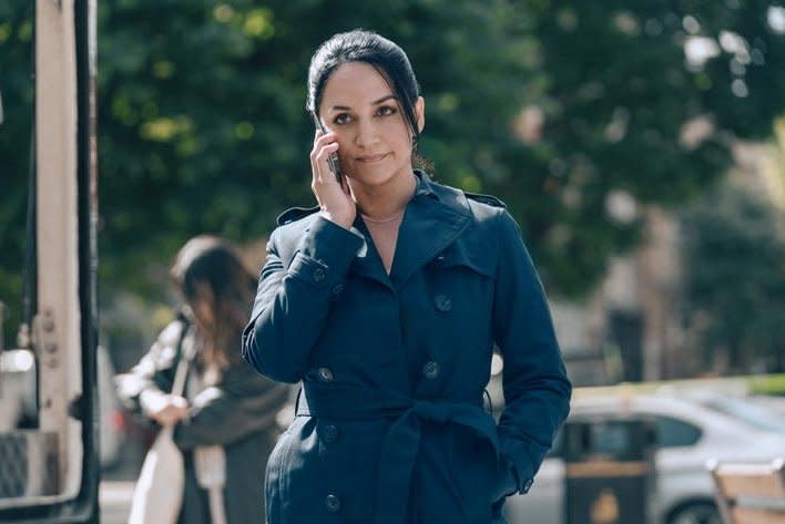 Archie Panjabi can be seen in the thriller "Hijack." Photo courtesy of APple TV+