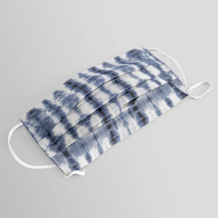 Tiki Shibori Blue Face Mask