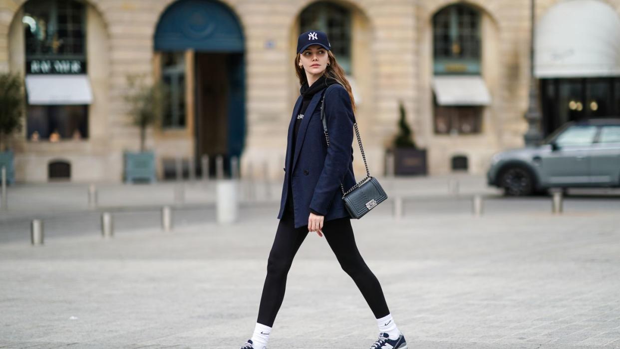 a person walking on a street