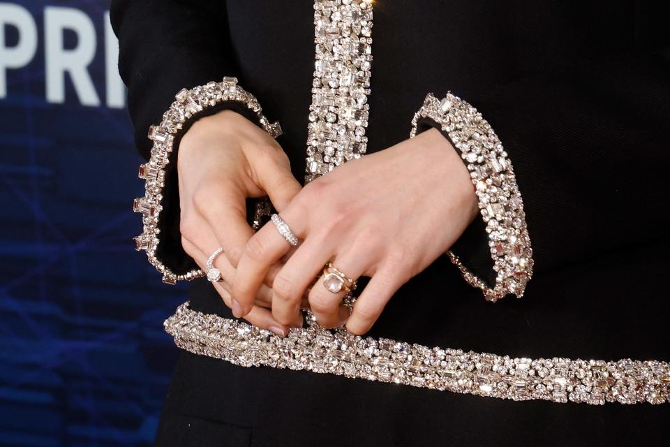 Lily Collins at the Breakthrough Prize ceremony on April 15 in Los Angeles, California.