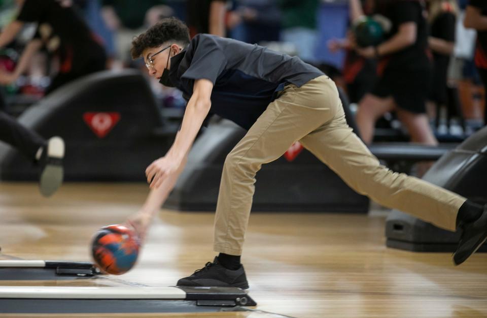 Boys and girls bowling Individual Shore Conference Championships. Jake Diaz of Howell.  Brick, NJThursday, February 3, 2022