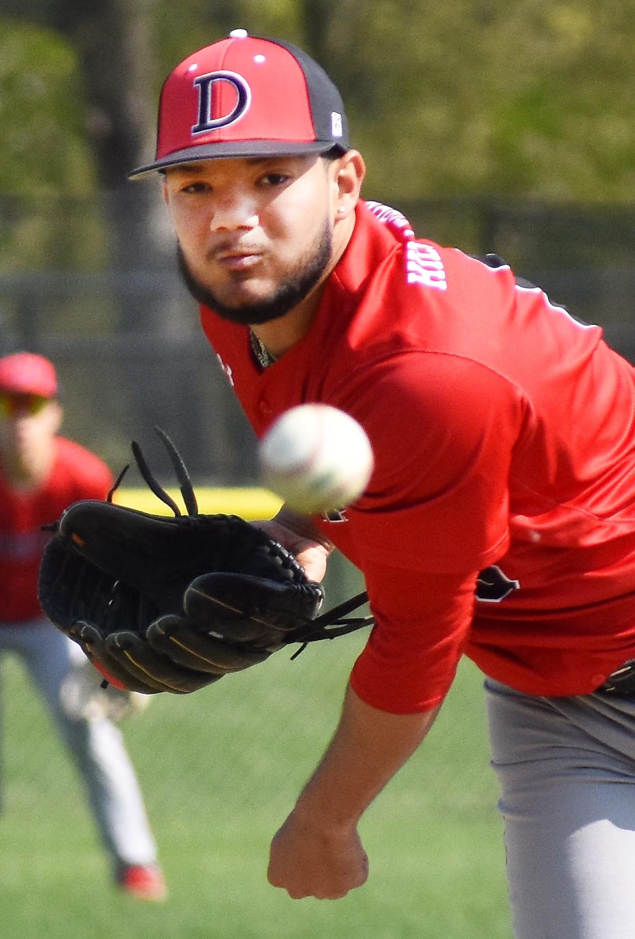 Durfee pitcher Josh Boria throws a pitch toward the plate in last season's game against Somerset Berkley.