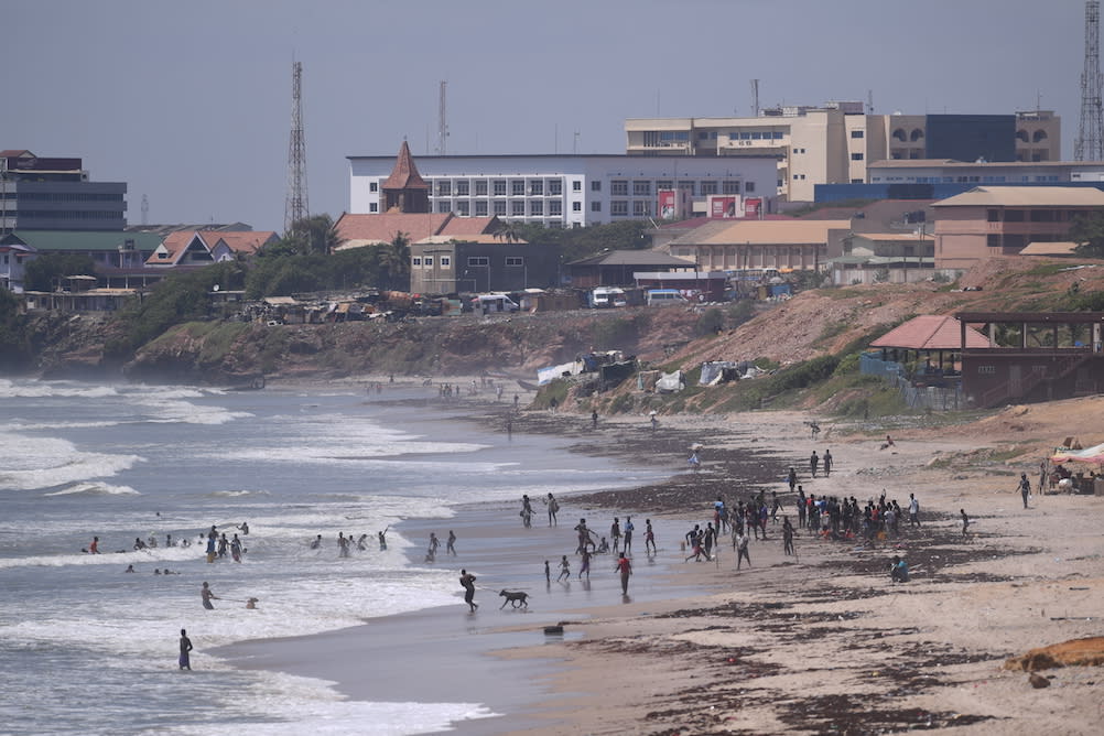 The schoolgirls were staying in accommodation close to the beach in Accra, Ghana (Picture: PA)
