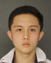 FILE – This undated photo provided by the Upper Darby Police Department in Upper Darby, Pa., shows An-Tso Sun who was accused of threatening to "shoot up" his high school near Philadelphia. Sun has been spared additional time in prison but will be deported. (Upper Darby Police Department via AP, File)