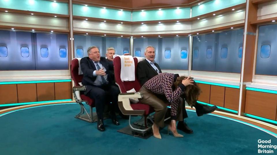 Ed Balls accidentally kicks Susanna Reid in head on Good Morning Britain