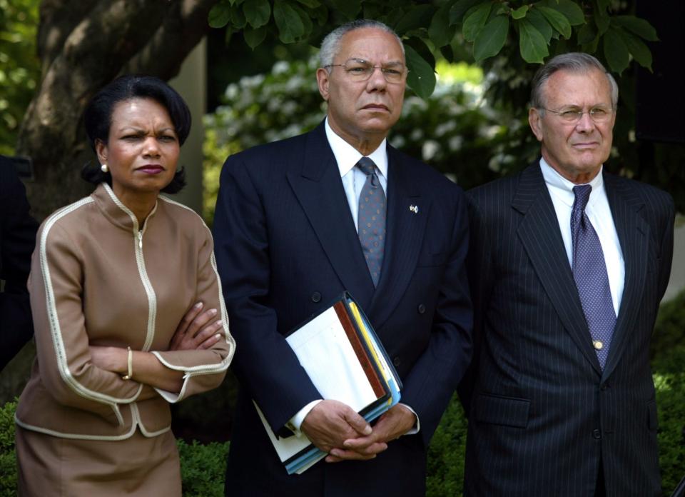 Colin Powell and Donald Rumsfeld famously feuded during President George W. Bush's first term.