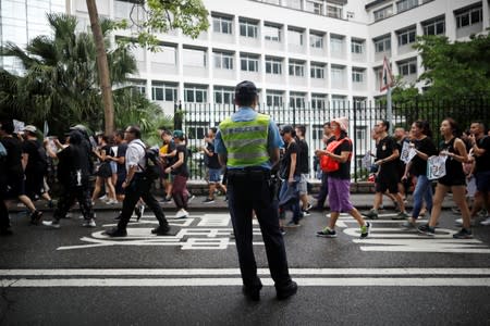 Teachers protest against the extradition bill in Hong Kong