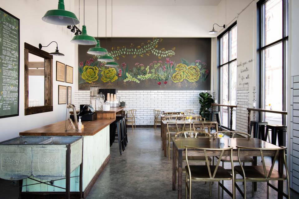 Inside new restaurant By the Brewery cafe in Memphis, Tenn., on Monday, March 15, 2021.