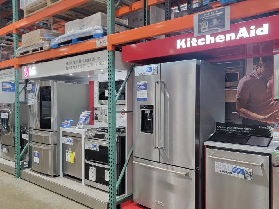 Kitchen Aid refrigerator and other appliances at Costco