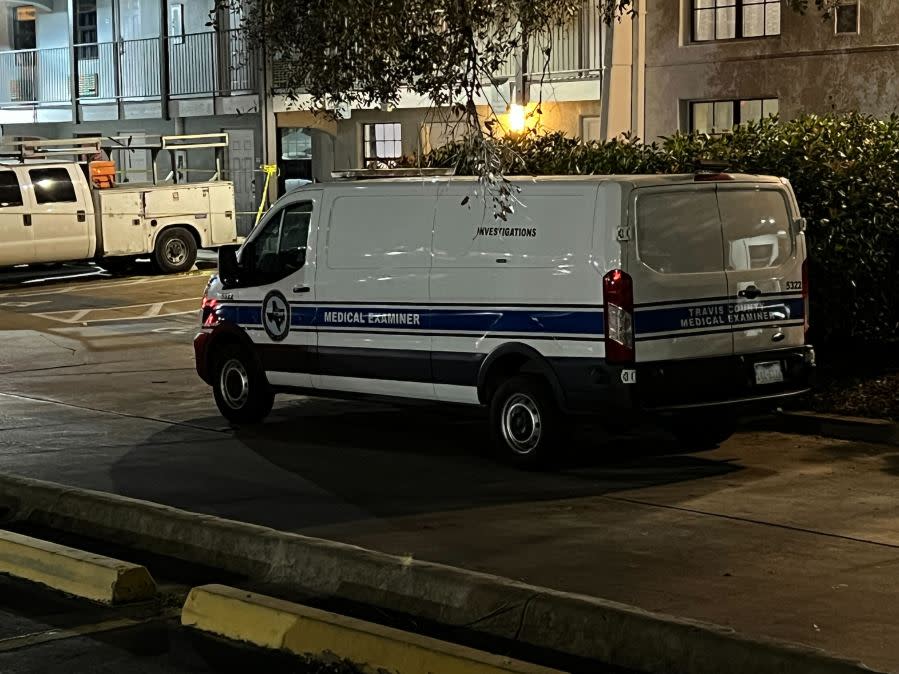 Homicide investigation at Super 8 motel in south Austin Feb. 1, 2024 (KXAN Photo/Todd Bailey)