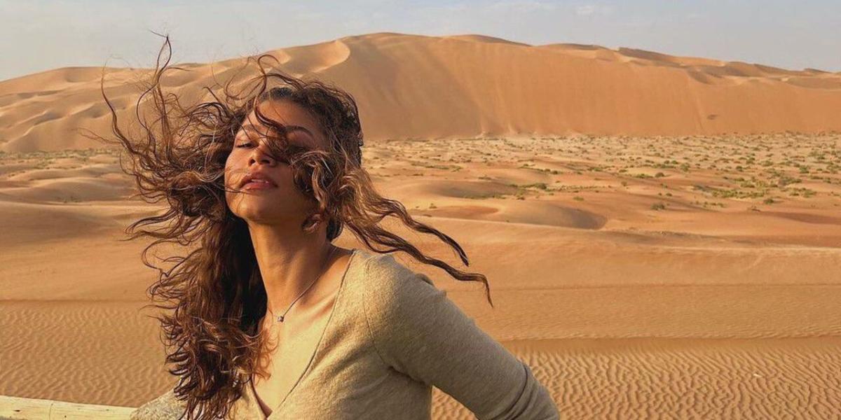 Zendaya Matched Her Cropped Cardigan To The Desert Landscape