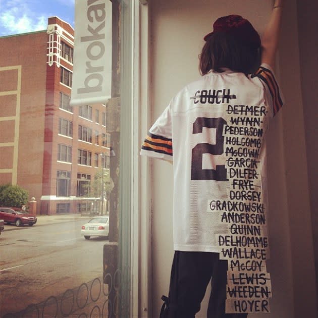 Browns fan wears saddest jersey ever