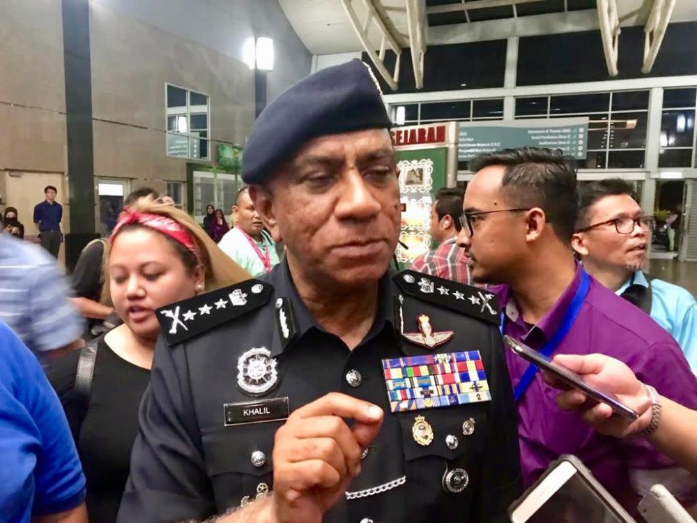 Johor police chief Datuk Mohd Khalil Kader Mohd cautioned the public against purchasing contraband liquor. — Picture by Ben Tan