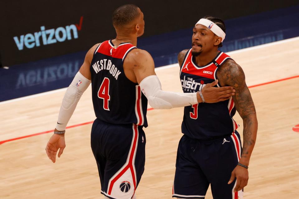 Russell Westbrook, Bradley Beal and the Wizards will face the Celtics in the first play-in game on Tuesday.