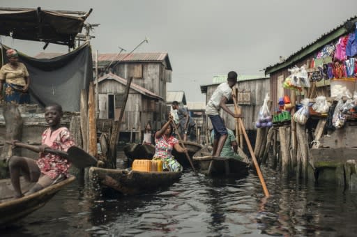 Around a quarter of a million people live in Makoko -- it is believed to be the biggest floating community in the world