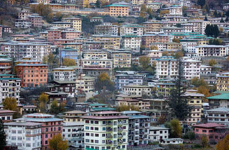 Houses stand in the capital city of Thimphu, Bhutan, December 11, 2017. REUTERS/Cathal McNaughton