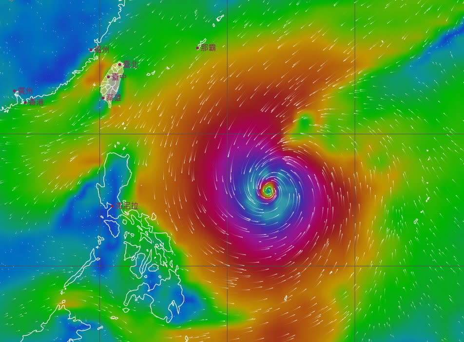 颱風「舒力基」在今日凌晨生成，有機會增強為中度颱風（圖為氣象局模擬下週一颱風動態）。   圖：中央氣象局／提供