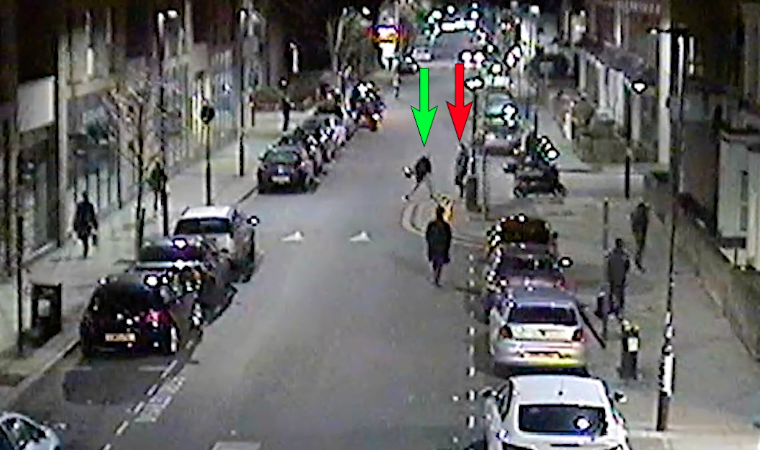 The footage shows the moment Smith launched an attack on Boudhane. (Met Police)