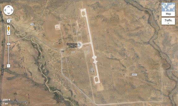 Spaceport America is located in the middle of the desert in southern New Mexico.