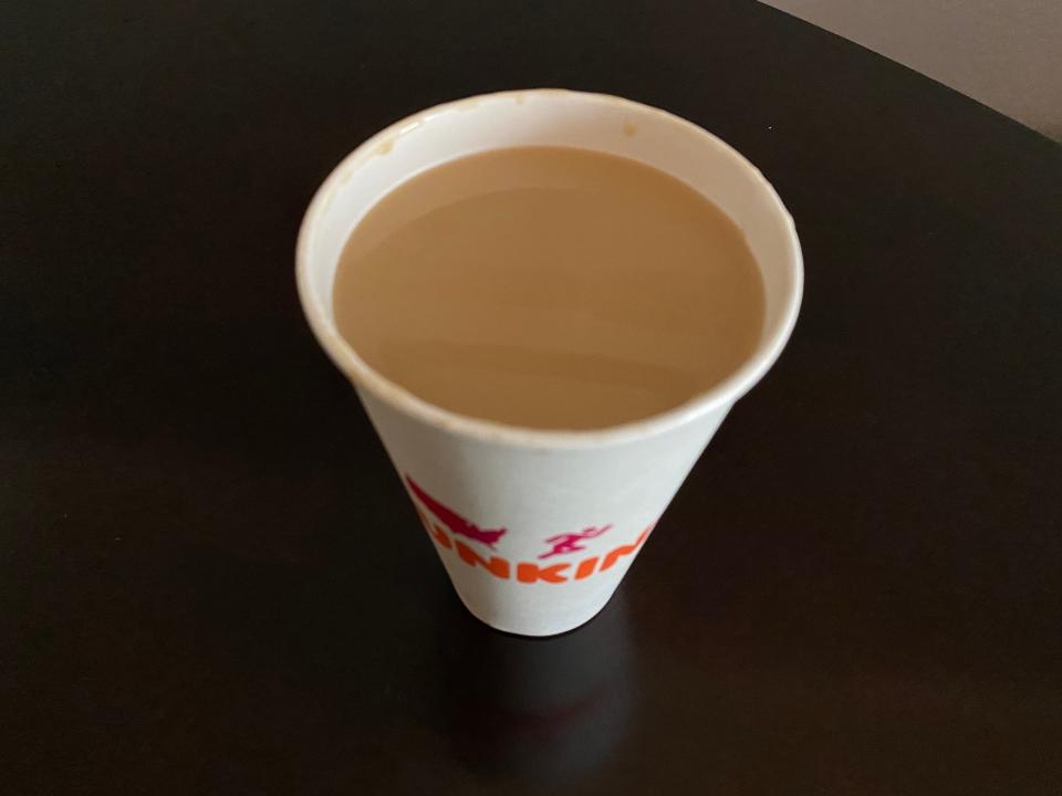 cup of dunkin chai latte