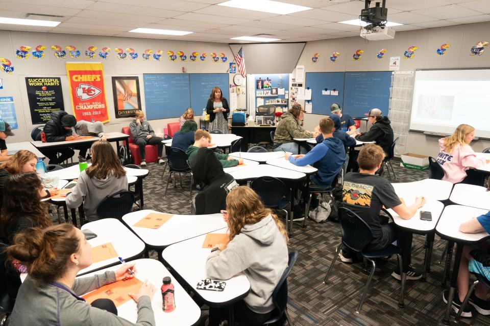 "When you come in, you teach and answer a million questions," Seaman social studies teacher Susan Sittenauer said Thursday. "You may be helping kids who are not having great days. One student might be having great success on a lesson, and another might be having trouble. You have to try and adapt, sometimes between hours, to help them. They’re all different humans and different types of learners, and you have to learn to adapt."