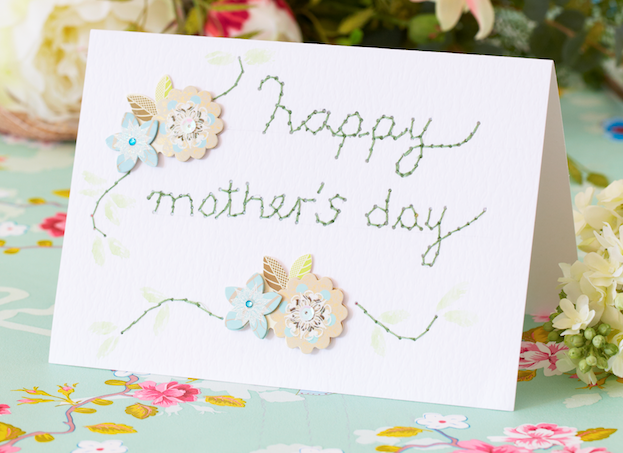 mother's day craft embroidered mothers day card