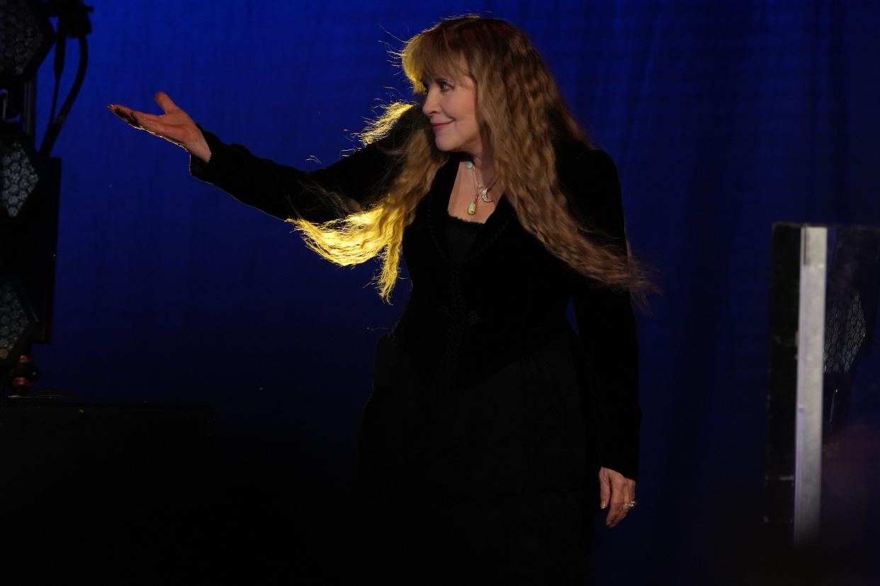 Stevie Nicks performs her hit songs in front of a large crowd on Tuesday, June 21, 2022, at Ruoff Music Center in Noblesville, Indiana. 