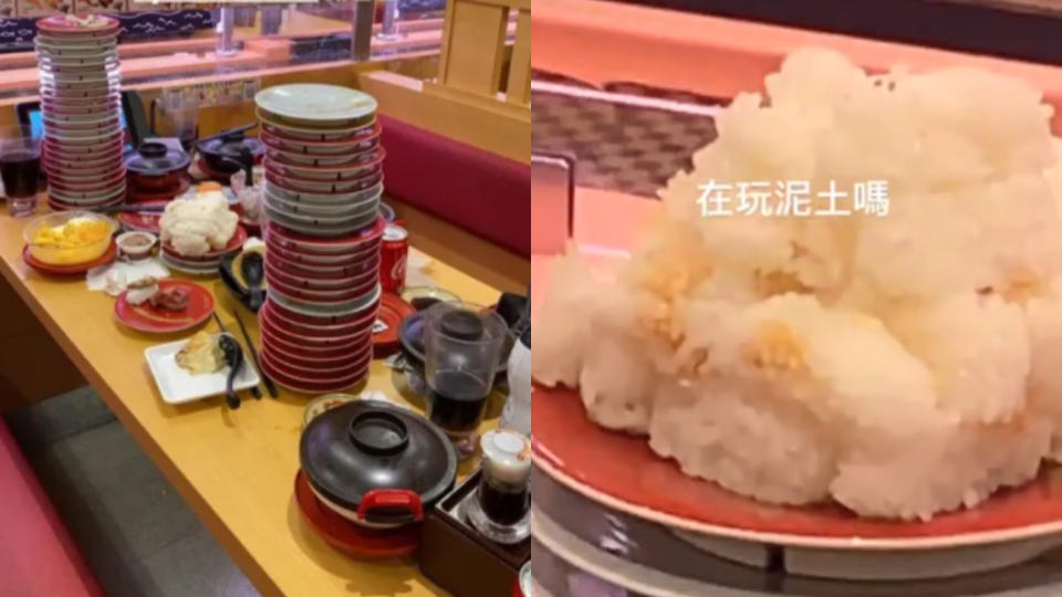 一群人點了超過50盤壽司，結果根本吃不完。（圖／翻攝自爆怨公社）