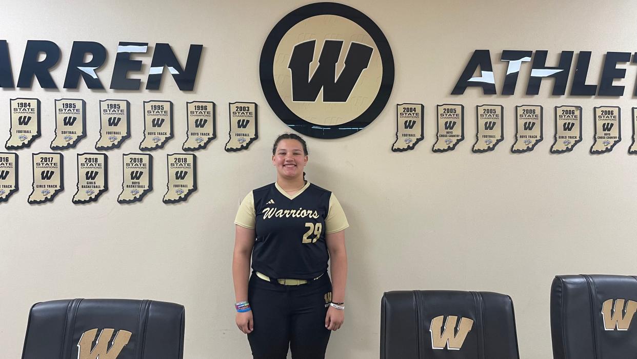 Warren Central sophomore Jordan Warbinton poses for a photo at Warren Central high school. Warbinton joined the Warriors softball team after playing baseball through most of her life.