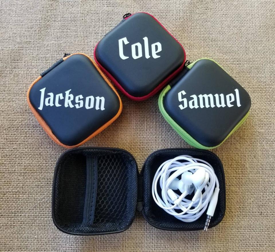 Personalized earbud case - birthday gift for kids - earbud holder - teen birthday - custom charger case - gift under 10 - kids birthday gift