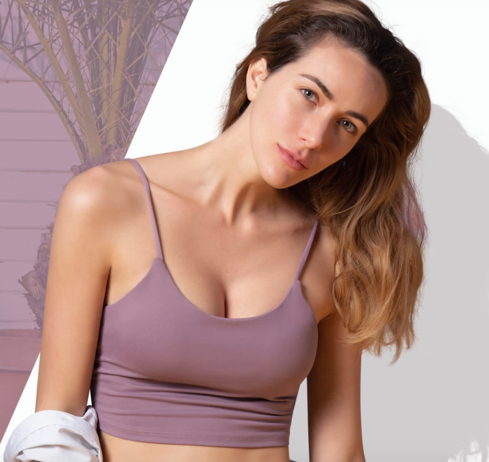 Amazon reviewers are loving this crop top/sports bra combo so much, they're buying it in all 12 colours.
