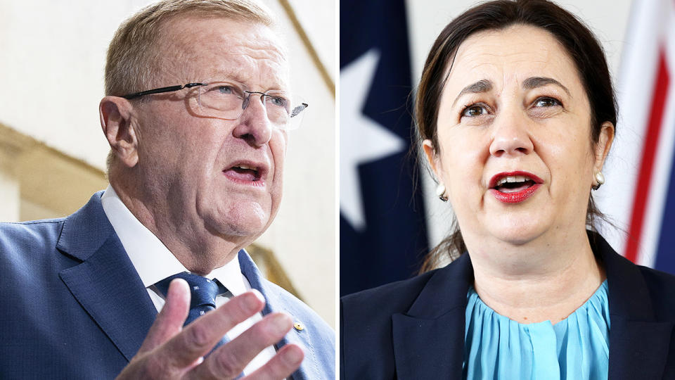 John Coates and Annastacia Palaszczuk had an awkward exchange after securing the 2013 Olympics for Brisbane.