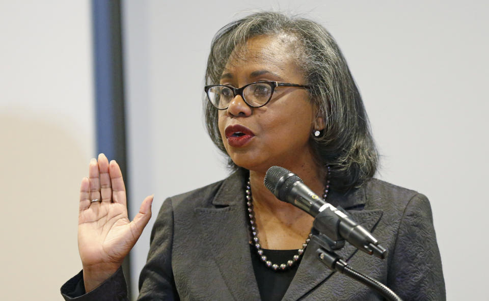 Law professor Anita Hill said Thursday she would only be satisfied with Biden "when I know there is real change and real accountability and real purpose."&nbsp; (Photo: Rick Bowmer/ASSOCIATED PRESS)