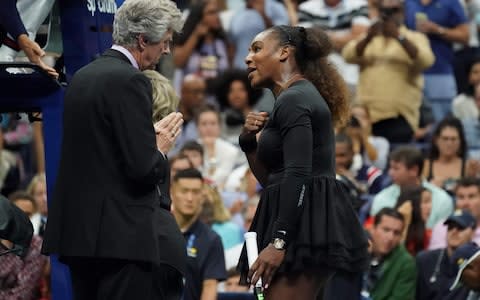 Williams with tournament referee Brian Earley - Credit: Getty Images