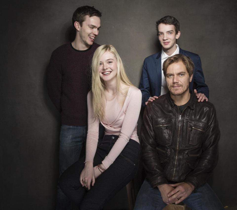 From left, Nicholas Hoult, Elle Fanning, Kodi Smit-McPhee, and Michael Shannon pose for a portrait at The Collective and Gibson Lounge Powered by CEG, during the Sundance Film Festival, on Saturday, Jan. 18, 2014 in Park City, Utah. (Photo by Victoria Will/Invision/AP)