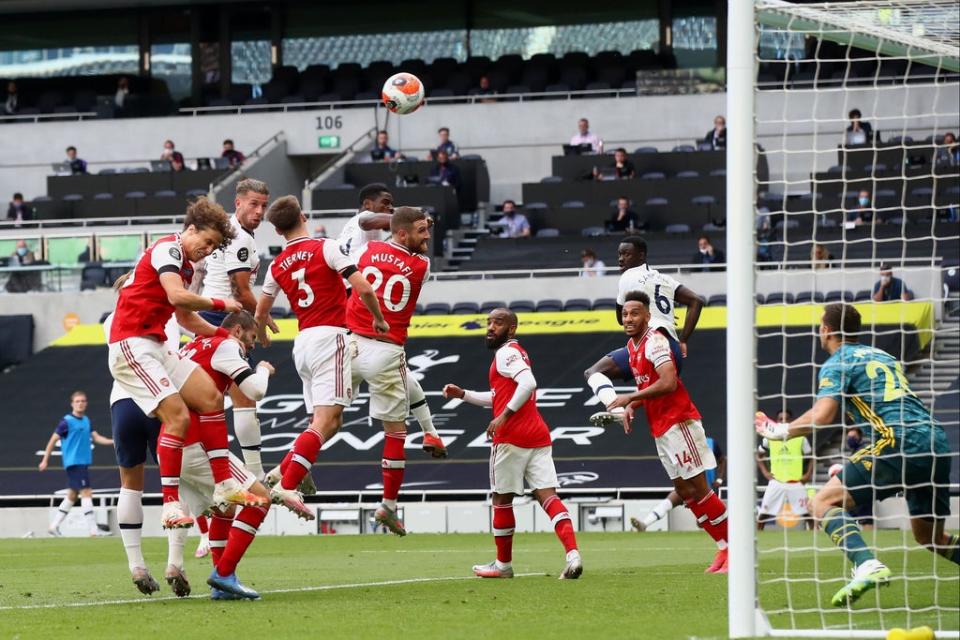 Alderweireld scoring against Arsenal last season (Getty Images)