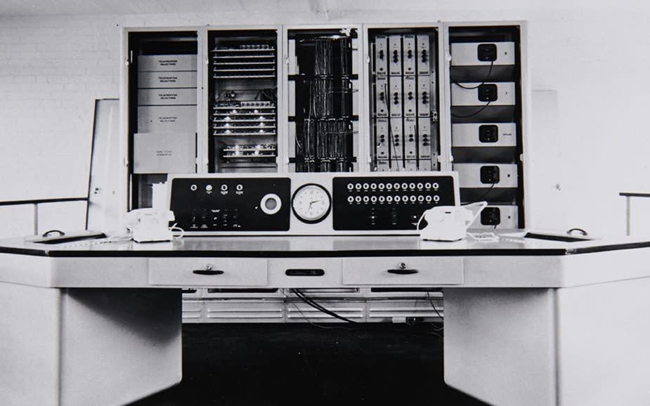 The first "Ernie" machine, used to pick winners at launch in 1957