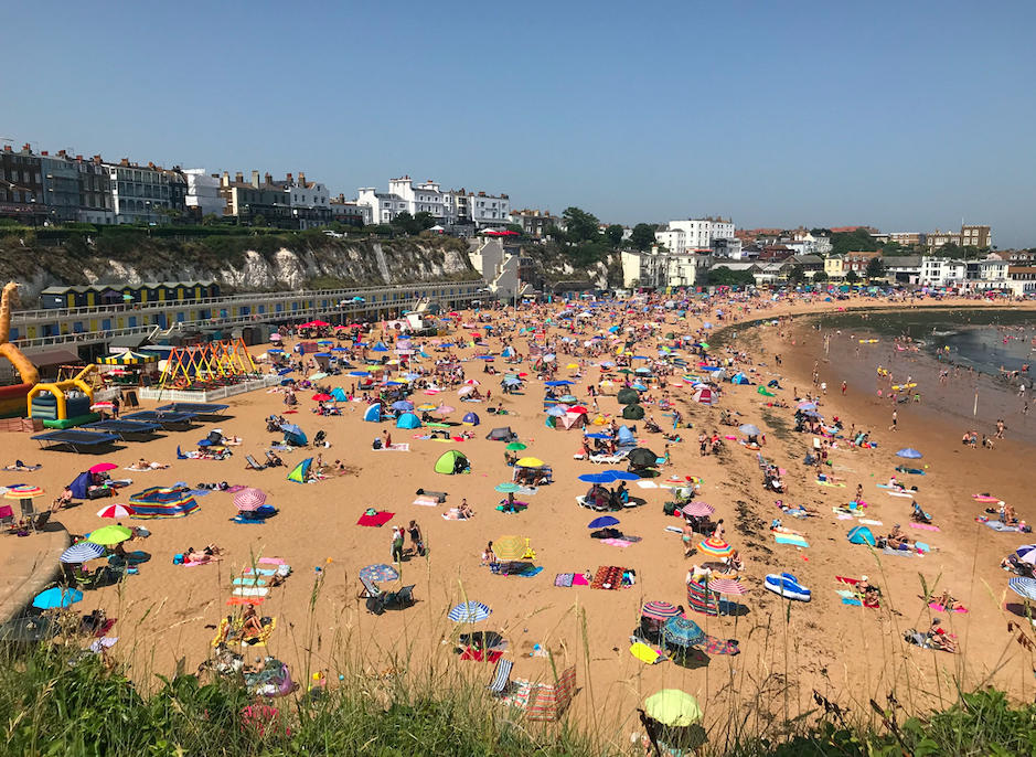 Broadstairs beach in Kent was packed with people on July 25, 2019.