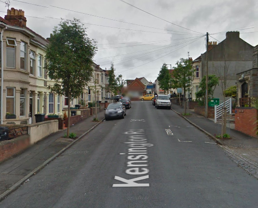 The incident happened close to Kensington Road in Bristol. (GOOGLE)